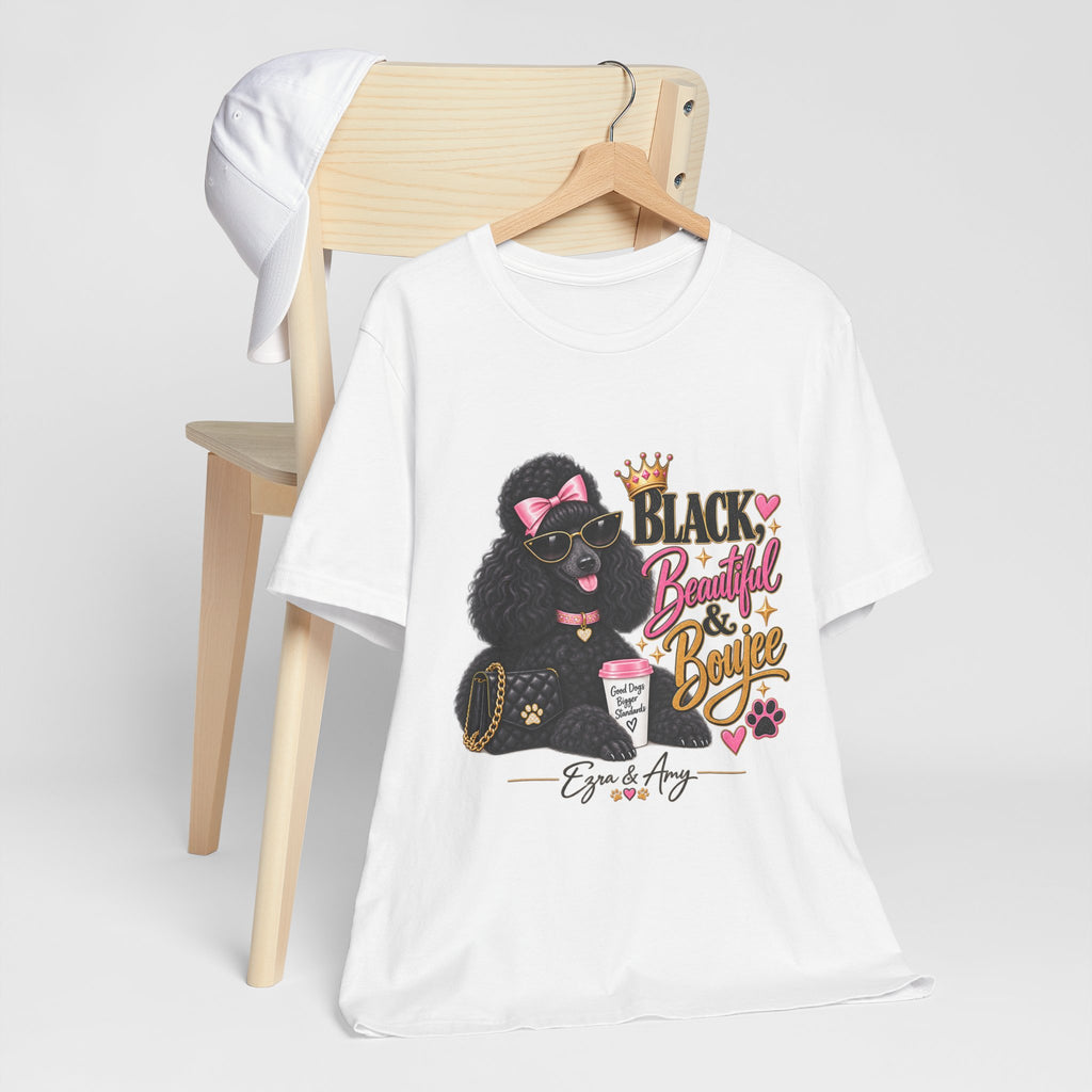 T-Shirt — "Black, Beautiful & Boujee" Poodle Graphic Tee