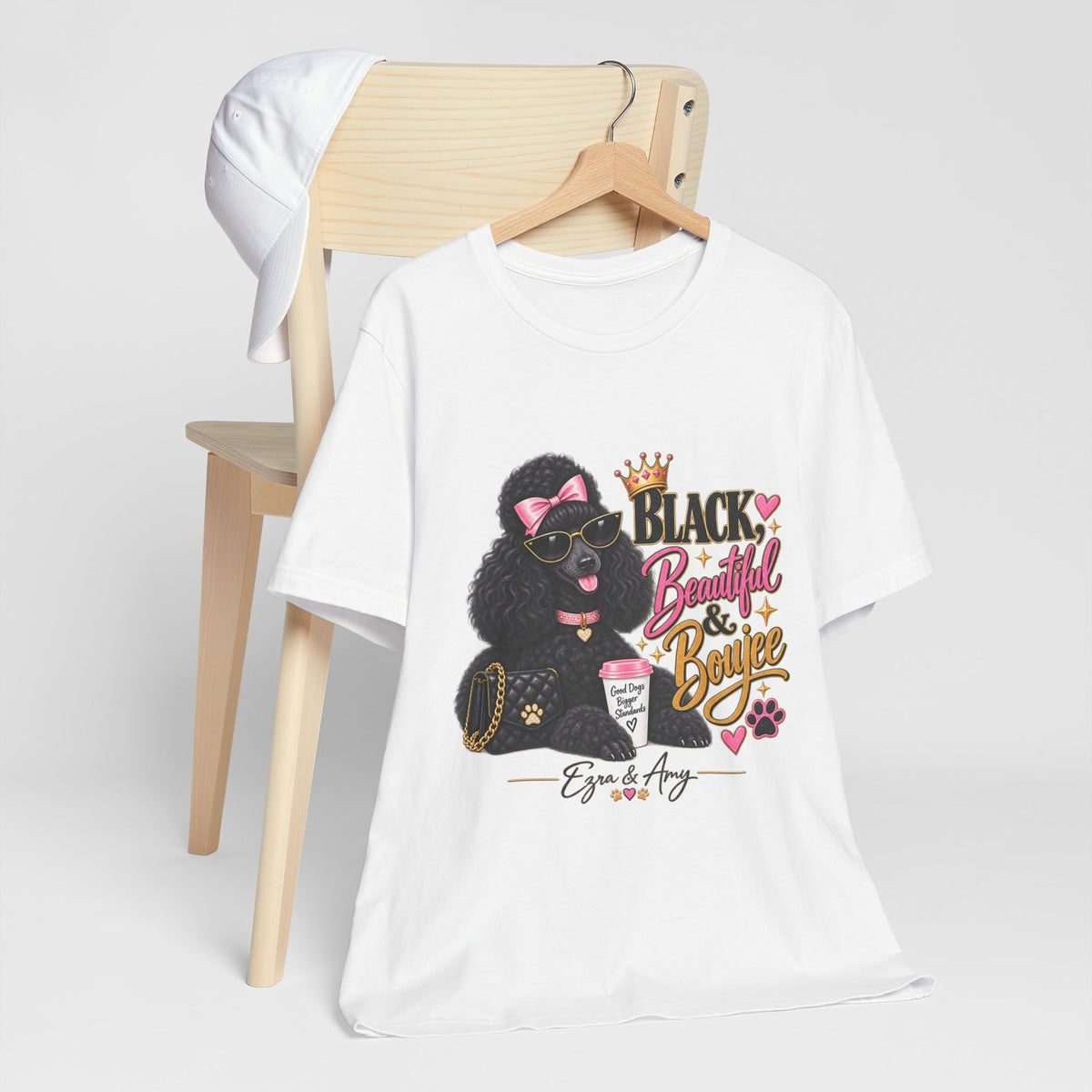 T-Shirt — "Black, Beautiful & Boujee" Poodle Graphic Tee