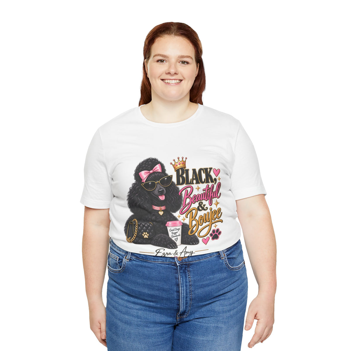 T-Shirt — "Black, Beautiful & Boujee" Poodle Graphic Tee